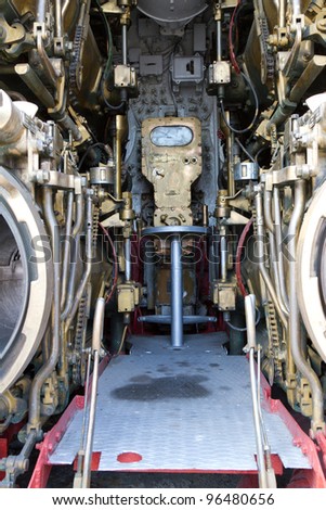 ISTANBUL - FEBRUARY 11: Torpedo room section of TCG Canakkale S341 submarine at Rahmi M. Koc Museum on February 11, 2012 Istanbul, Turkey. Balao-class submarine was launched 1945 as USS Cobbler SS344