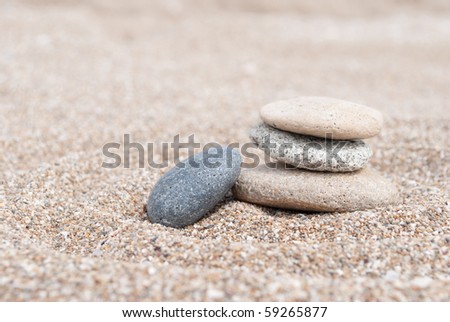 stones on sand. zen motive