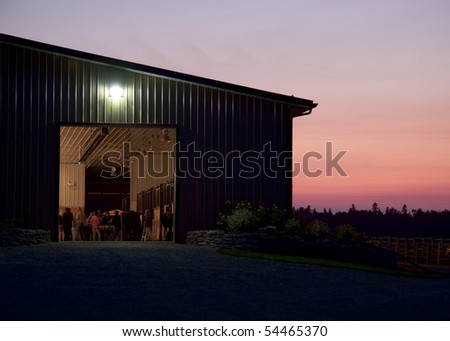 Stable party in sunset