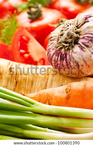 various vegetables mix full frame closeup