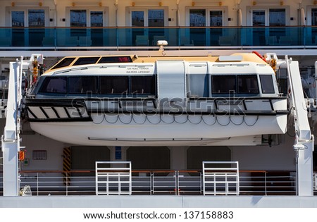 lifeboat passenger ship closeup side