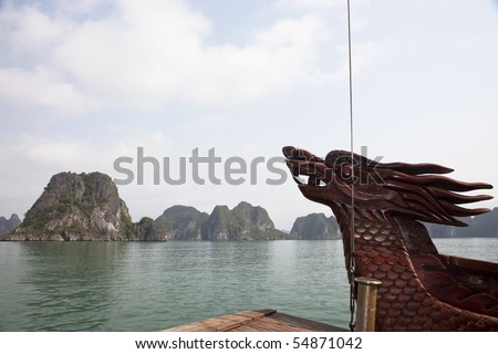 Dragon Boat in Halong Bay, Vietnam