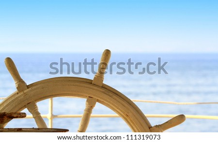 Ship rudder and sea Ship rudder and sea