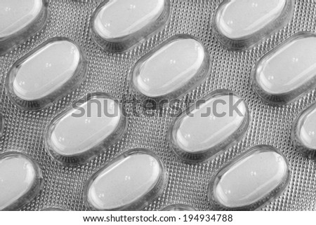 Pills packed,  macro image