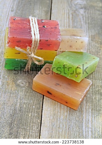 Colorful natural herbal soaps
