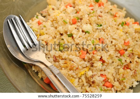 Home made and Thai style crab meat fried rice