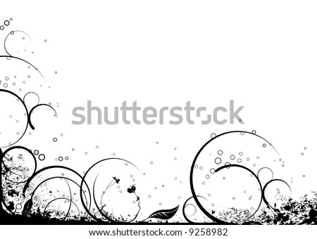 black and white pictures of nature. stock vector : Black and white