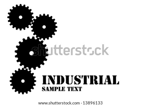 Logo Design Black  White on Industrial Logo With Mechanical Cogs In Black And White Stock Vector