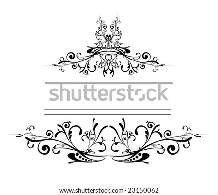 stock photo floral inspired tattoo style logo in black and white