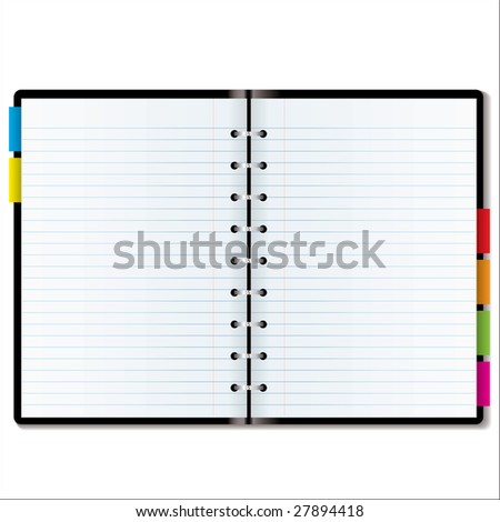 blank calendar pages. organiser with lank pages