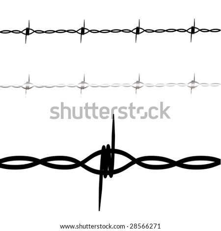 barbed wire font. arb wire section in both
