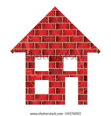 brick house clipart. stock photo : red rick house
