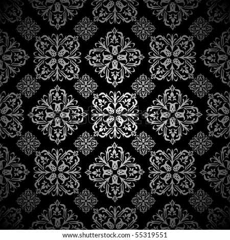 Vintage Wallpaper on And Black Seamless Tile Background Wallpaper Pattern   Stock Vector