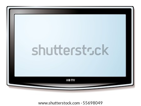  Television Screens on Modern Lcd Television Technology Concept With White Blank Screen Stock