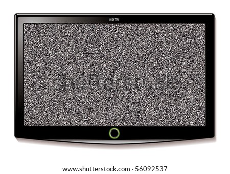  Television Screens on Modern Lcd Television With Static Interference And Wide Screen Mode