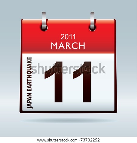 date icon. stock vector : Date icon calendar with japan earthquake and tsunami