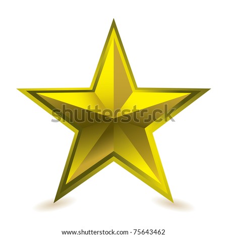 gold star award. stock vector : Gold star award