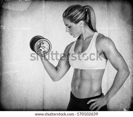 Textured Female Body Builder lifting weights