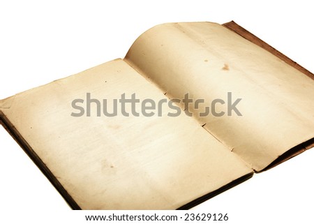 old aged open book with blank pages