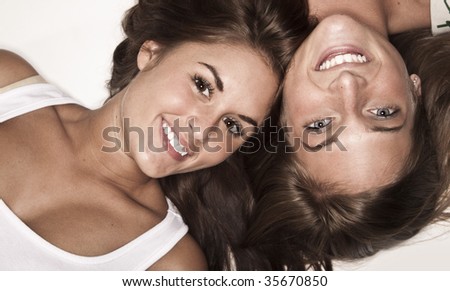 cute friends laughing