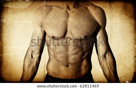 Textured male bodybuilder background
