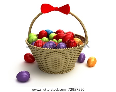 easter eggs in a basket pictures. Easter eggs in a asket