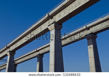 Elevated train bridge