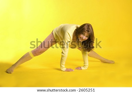 Sporty girl exercising