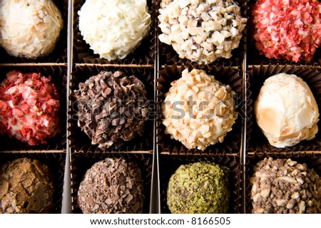 Box of delicious handmade chocolates