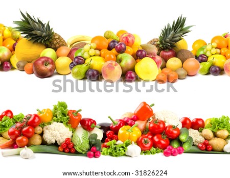 fruits and vegetables border. Fruit and vegetable
