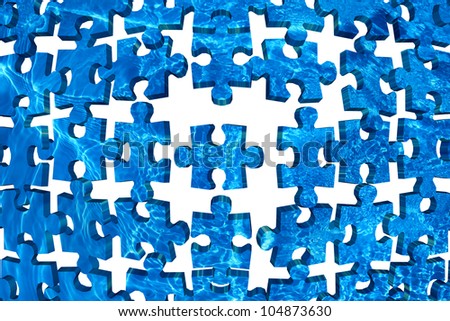 Water puzzle abstract background blue