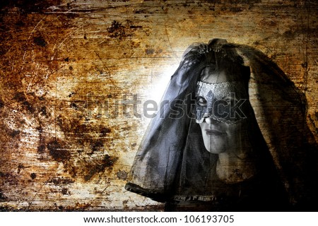 ghost grunge portrait , black widow