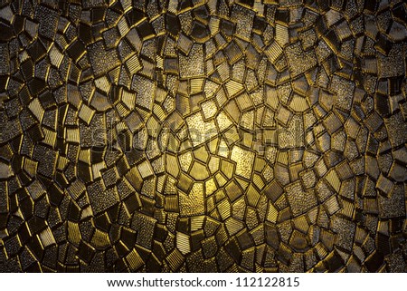Vintage yellow stained glass abstract unique background