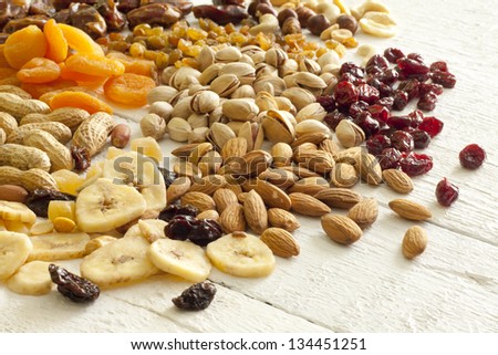 Dainty nuts and dried fruits mix