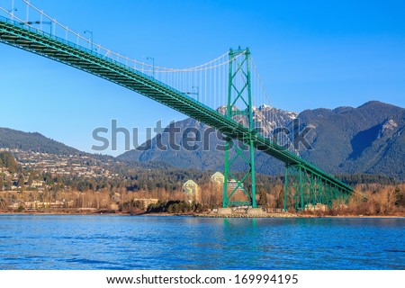 View of Lions Gate Bridge from Stanley Park