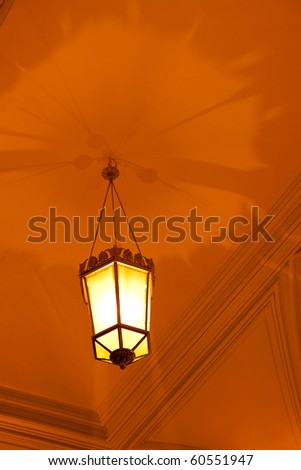 Beautiful lantern at night in the street