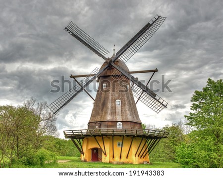 Old windmill shoot in high dynamic range