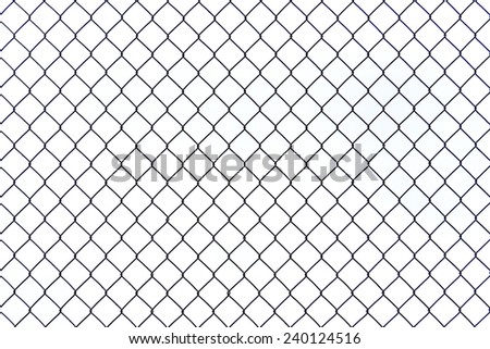 Braid wire fence texture on a white background