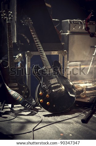 Guitar on stage