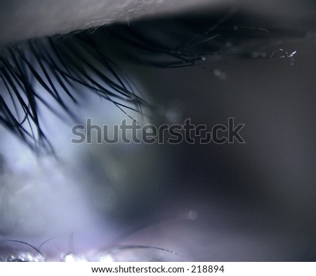 The eye of a human.\
\
The focus is mysterious.