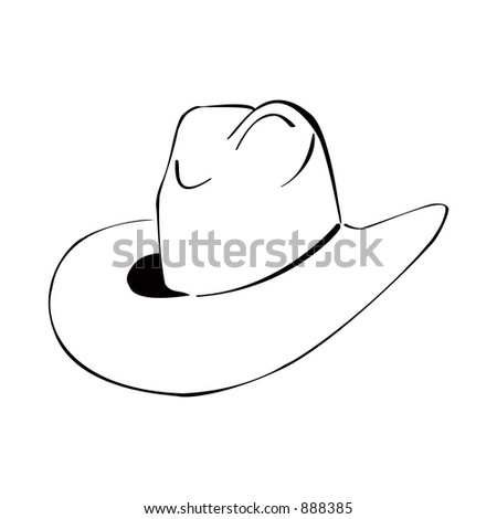 stock photo : black and white cowboy hat