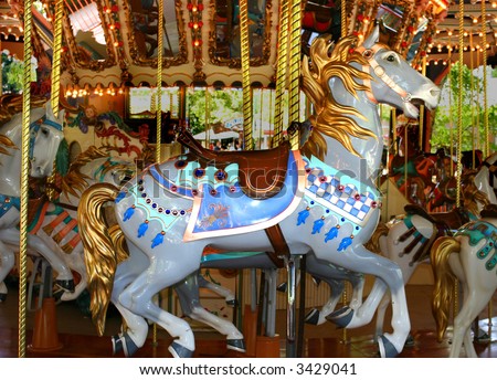 ANTIQUE CAROUSEL HORSE - AWHITEHORSE