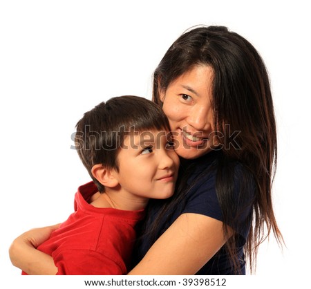 6 Years old hugging mom
