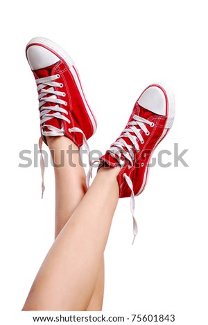stock photo : Red Sneakers