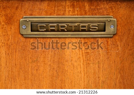Spanish Letter Box in a door