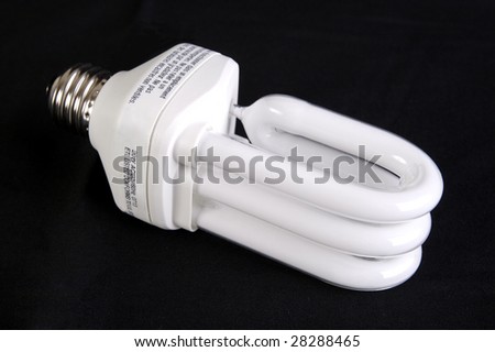 Energy Efficient Light Bulb, isolated on a black background