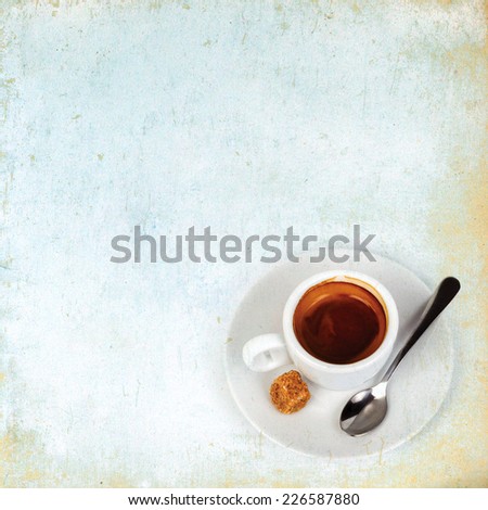 Cup of coffee vintage background with texture of paper for any of the menu of coffee drinks