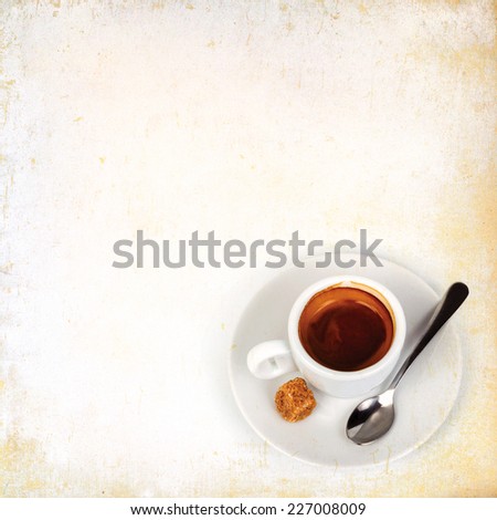 Cup of coffee vintage background with texture of paper for any of the menu of coffee drinks
