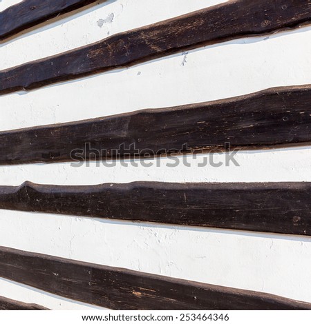 abstract decorative concrete wall background with brown wooden planks, texture for each of your project