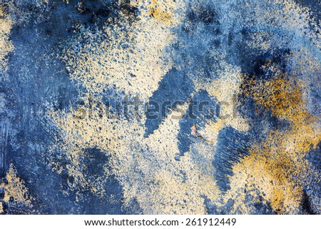 Abstract blue concrete, weathered with cracks and scratches. Landscape style. Grungy Concrete Surface. Great background or texture.